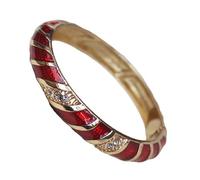 TUKRPQMRI Pulsera de rayas de esmalte cloisonné multicolor con bisagras de resorte, brazaletes for mujer, joyería de diamantes de imitación, artesanías tradicionales chinas/542(Burgundy)