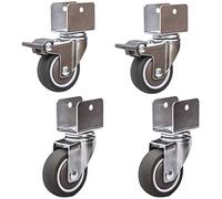 TUKRPQMRI Ruedas giratorias for cunas, 4 ruedas giratorias de goma de 360 grados con soporte tipo U Rueda de 2 pulgadas y 50 mm con frenos Rodamientos de bolas Capacidad 75 kg/768(25MMU)
