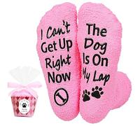 Tukuisi Calcetines para mujer, regalos de cumpleaños para mamá, regalos para mujeres, regalos de esposa para ella, Perro en mi regazo, rosa, Altoa única