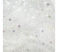 Tul ancho y brillante, 160 x 100 cm, tela de tul con lentejuelas, tela de tul con patrón de estrellas, encaje transparente brillante para manualidades, ropa hecha a mano, vestido de boda, decoración