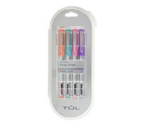 TUL Fine Liner Felt-Tip Pen Fine 1.0 mm Silver Barrels Assorted Inks Pack of 4 Pens
