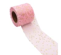 Tul Rollo de 25 yardas tul con forma estrella 6 cm, tela for tutú, suministros for fiestas, lazos for el cabello hechos a mano(Pink)