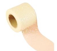 Tul Rollo de cinta tul con forma corazón 6 cm y 25 yardas for envolver regalos, lazos amor hechos a mano, manualidades costura malla, pinzas for el cabello, adornos for niña(Ivory)