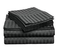 Tula Linen 1000 Hilos 4 Piezas Juego de sábanas (Elefante Gris Rayas, Unido Doble Super King 180 x 200 cm - (6 ft x 6 ft 6 in)), tamaño de Bolsillo 44 cm 100% algodón Egipcio