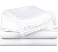 Tula Linen 1000 Hilos 6 Piezas Juego de sábanas (Blanco sólido, Reino Unido King Size150 X 200 cm (5 ft x 6 ft 6 in), tamaño de Bolsillo 42 cm) 100% algodón Egipcio Premium Calidad