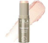 TULA Skin Care Eye Balm Gold Glow - Tratamiento de círculos oscuros, hidrata e ilumina al instante la zona debajo de los ojos, portátil y perfecto para usar sobre la marcha, 0.35 onzas.