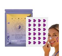 tulahkomen Calcomanías de detección de sol | Parche de prevención de quemaduras solares - Calcomanía corporal portátil en forma de corazón para vacaciones deportes al aire libre