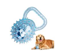 tulahkomen Pelotas chirriantes para perros - Pelota para mascotas con balón de fútbol en el interior, juguetes masticables con pinchos de goma para perros grandes con asa, para interiores y exteriores