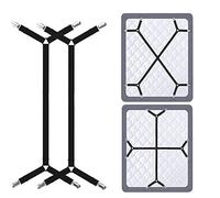 TULAMORIY 2 Piezas Triángulo Elastico Tensor de sábana Bajera Ajustables,Sujetadores de Hojas Sujetadores de Tirantes Ajustables para sábanas o sofás(Negro)