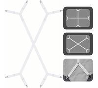 TULAMORIY 2 Piezas Triángulo Elastico Tensor de sábana Bajera Ajustables,Sujetadores para Sábanas,Ajustable Largo Correas del Soporte de la sábana,para Sábanas,Sofás(Blanco)