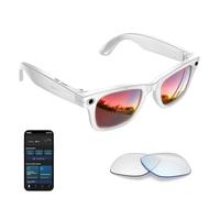 Tulbeys AI Smart Glasses 4K Cámara HD 290mAh 800W Gafas de Cámara con Grabación de Vídeo, Traducción Simultánea/Identificación de Objetos GPT, UV400 Lentes de Protección de Luz Azul (Blanco)