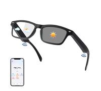 Tulbeys Gafas inteligentes Bluetooth AI con más de 160 idiomas, lentes que cambian de color, altavoz integrado - Traslador de voz en tiempo real Gafas inteligentes para viajes de negocios, reuniones y
