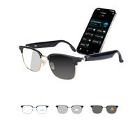 Tulbeys Gafas Inteligentes IA - Traducción en Tiempo Real de 164 Idiomas, Audio Bluetooth con Altavoz, Gafas Inteligentes con IA para Hombres y Mujeres, protección contra luz Azul (Oro)