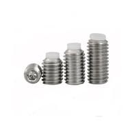 TULDYS 2/5 Uds M3 M4 M5 M6 M8 M10 304 Cabeza de Acero Inoxidable Hexagonal plástico Nylon Perro Punta Convexa Punta Tornillo de fijación(5pcs M4x6mm)