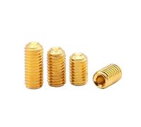 TULDYS 20 unids/lote M3 M4 M5 grado 12,9 tornillos sin cabeza Copa punto hexagonal tornillo de cabeza hexagonal chapado en titanio dorado(M4x10)