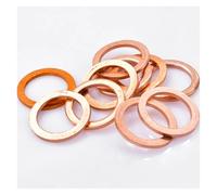 TULDYS 5-40 piezas de arandelas de tapones de aceite de cobre puro sólido M5 M6 M8 M10 M12 M14 M16 M18 M20 M22, junta tórica de sellado, espaciadores de tapones de aceite de cobre(M6x12x1,30pcs)