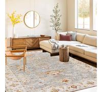 TuLdys Alfombra de área para interiores y entrada, lavable a máquina, 4 x 6 pies/48 x 72 pulgadas, alfombra vintage con estampado múltiple, delgada, antideslizante, para cocina, sala de estar,
