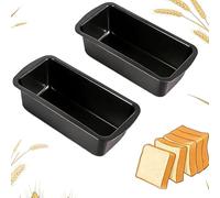TULEBOLIAN Paquete de 2 Moldes Rectangulares para Pan,Antihaftbeschichtet,Karbonstahl Kuchenform,leicht Lösen & Reinigung en,Flachboden Brotbackformen,rechteckig,für Toastbrot Brot Backen Pant Backen