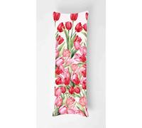 Tulip Body Pillow Case Cover 50x135cm, Long Backrest Cushion Pillow Protector with Zipper, Decorative Bedding Pillowcase, Soft Body Pillow Cover for Couch Bedroom Plant