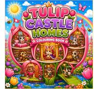Tulip Castle Homes Colouring Book: Cosy Flower Houses, Cute Animals and Kawaii Garden Scenes for Adults and Teens
