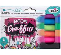 Tulip Fabric Markers Graffiti Bullet Neon 6pc