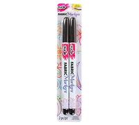 Tulip Fine-Writer Fabric Markers Black 2pcs, Negro, 1 Pack