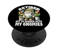 Tulip Flower Garden Retirement Gnome For Retired Mom And Dad PopSockets PopGrip Adhesivo