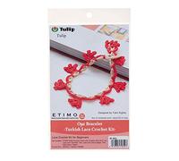 Tulip Kit de Ganchillo Oya para Pulsera de Encaje Turco - 1 Unidad - Color Rojo y Beige