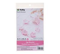 Tulip Kit de Ganchillo Oya para Pulsera de Encaje Turco - 1 Unidad - Rosa y Blanco