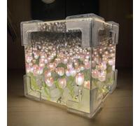 Tulip - Kit de manualidades de luz nocturna con energía solar para niños, lámpara creativa de flores, actividad educativa práctica para niños, decoración del hogar y jardín (rosa)