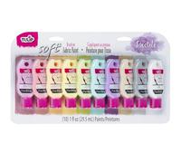 Tulip Pintura Textil Suave Set - 10 Colores Pastel de 29,5 ml - Pintura para Tela, Tejidos, Ropa y Poliéster - Permanente, Lavable, y Secado Rápido - No Tóxica