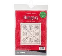 Tulip Tulips and Poppies Kit de Bordado Estampado Sashiko World Hungría, Algodón, Multicolor, Cotton