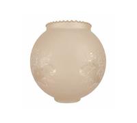 Tulipa de cristal bola con dos bocas AMBAR mate 14cm con apertura de 4,5cm