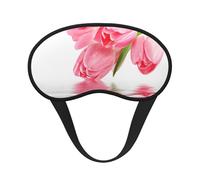 Tulipán con efecto de agua, flor fresca y encantadora rosa, Cubiertas oculares completas, antifaces para dormir que bloquean la luz, orejeras opacas para dormir