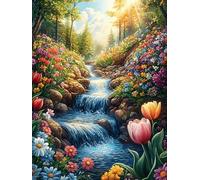 Tulipán del Valle Puzzle 1000 Piezas Obra De Arte Premium Pintura al óleo de fantasía de Animales Salvajes Rompecabezas Familiar para Adultos Aliviar Estrés Decoración Hogar Moderno 1000 PCS