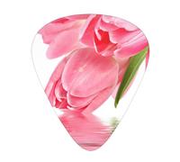 Tulipán Efecto Agua Flor Fresca Hermosa Rosa,12 púas de guitarra, 3 grosores diferentes para guitarra acústica, bajo y ukelele