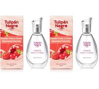 Tulipán Negro - Agua de Colonia Unisex, Fresa y Cereza, 50 ml (Paquete de 2)