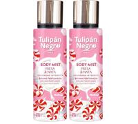 TULIPÁN NEGRO, BODY MIST FRESA Y NATA 250ML (Paquete de 2)