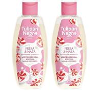 TULIPÁN NEGRO, BODY OIL FRESA Y NATA 200ML (Paquete de 2)