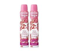 Tulipán Negro Desodorante Spray Fresa y Crema 200 ml, 0% Sales de Aluminio, Sudor Controlado X 2