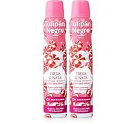 Tulipán Negro Desodorante Spray Fresa y Nata 200 ml, 0% Sales de Aluminio, Sudor Controlado (Paquete de 2)