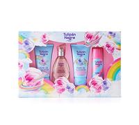 Tulipán Negro - Estuche Nube de Algodón, Colonia 50 ml + Loción Corporal 75 ml + Gel de Baño 75 ml + Desodorante Spray 50 ml, Fragancia Dulce y Suave