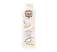 Tulipán Negro Gel de Baño Coco Pure White, 650 ml | Gel de Ducha Nutritivo e Hidratante con Fragancia a Coco para una Piel Suave, Cuidada y Perfumada
