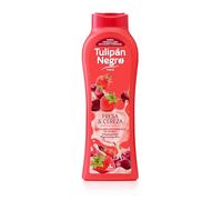 Tulipán Negro Gel de Baño Fresa y Cereza, 650 ml | Gel de Ducha Nutritivo e Hidratante con Extracto de Fresa y Cereza y Fragancia Frutal Vibrante