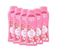 Tulipán Negro - Gel de Baño Fresa y Nata, Nutritivo e Hidratante, Gel de Ducha con Aroma Dulce Irresistible, 650 ml (Pack 6 unidades)