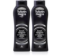 Tulipán Negro - Gel de Baño Revitalizante Black Ginseng 650 ml, 0% Colorantes, Edición Especial (Paquete de 2)
