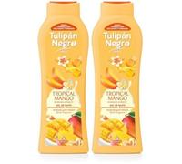 Tulipán Negro - Gel de Baño Tropical Mango 650 ml | Hidratación Profunda con Extracto de Mango Natural | Aroma Exótico y Duradero | Piel Suave, Hidratada y Revitalizada (Paquete de 2)