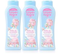 TULIPAN NEGRO, Gel de Baño y Ducha Nube de Algodon 650ml (Pack de 3x650ml), De la Linea Gourmand Intensity, Cuidado Diario de la Piel, Maxima Hidratacion y Suavidad, Deliciosa Fragancia Intensa y