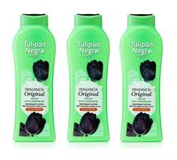 TULIPAN NEGRO, Gel de Baño y Ducha Original 650ml (Pack de 3x650ml), Tulipán Negro, Máxima Hidratación y Suavidad para la Piel de toda la Familia, Con extracto de Sauce y Clorofila Fresh Skin, Acción