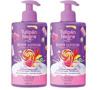 Tulipán Negro - Loción Corporal Candy Fantasy con Dosificador, Hidratación Intensa para Todo Tipo de Pieles, Crema Corporal con Fragancia Dulce y Golosa, 400 ml (Paquete de 2)